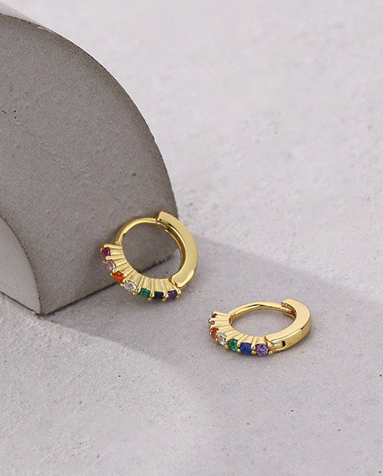 Rainbow Gemstone Hoop Earrings – Junk Jewels